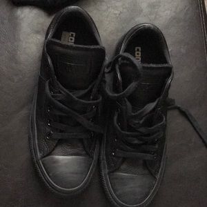 Black leather Converse